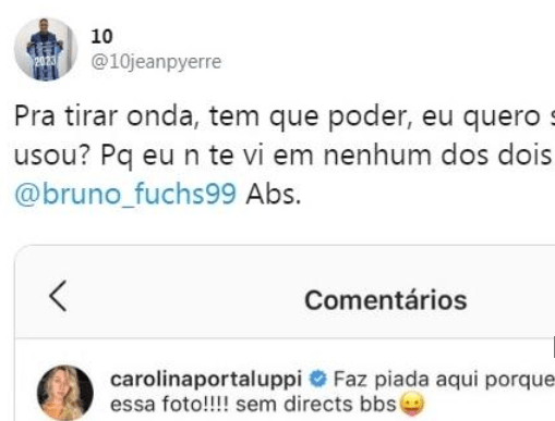 Jean Pyerre usa vice do Inter para provocar zagueiro colorado: "Usou o ingresso?" Jean Pyerre