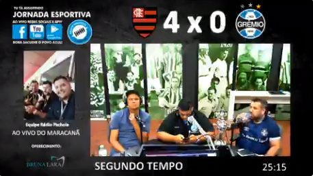 Comentarista abandona transmissão de rádio gremista após 5° gol: "Fui embora" Grêmio