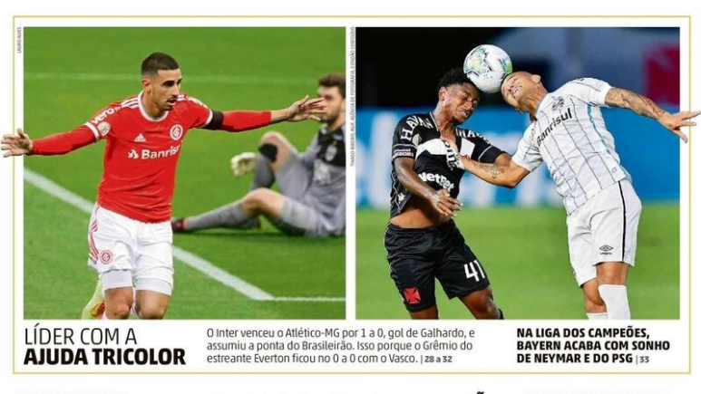 ZH cita "ajuda tricolor" para o 1º lugar do Inter; Pedro Ernesto diz que liderança é “apesar de Coudet” ZH