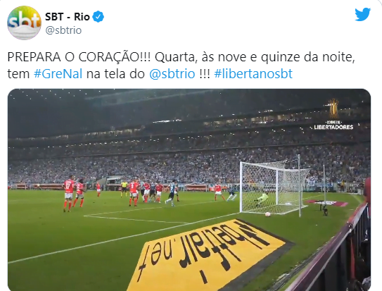 SBT divulga chamada para o segundo Gre-Nal da história da Libertadores; saiba quais estados irão transmitir SBT