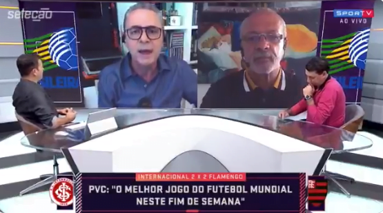 PVC diz que Inter x Fla foi o melhor jogo do futebol mundial na rodada, e Luís Roberto vê Pedro superior a Lewandowski Pedro