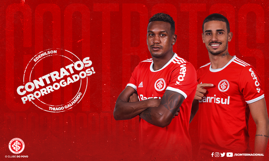 Longo prazo: veja o que disseram Edenilson e Galhardo após a renovação com o Inter Inter