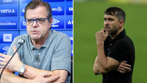 Dirigente revela improvisações no time do Grêmio no Equador e brinca até com Coudet: "Esse é um elenco curto" Herrmann