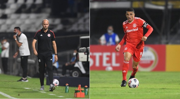 Ramírez enaltece papel de liderança de Taison, e atacante dá abraço no treinador após gol do Inter; assista Taison