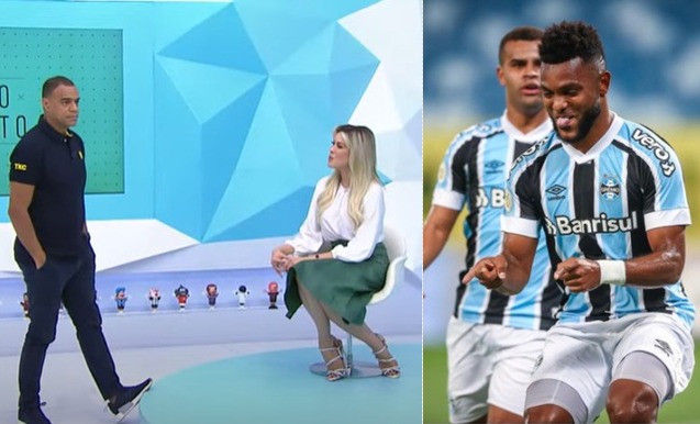 Denilson faz críticas ao ataque do Palmeiras e recebe invertida de Renata Fan, que cita o Grêmio: "E o Borja?" Borja