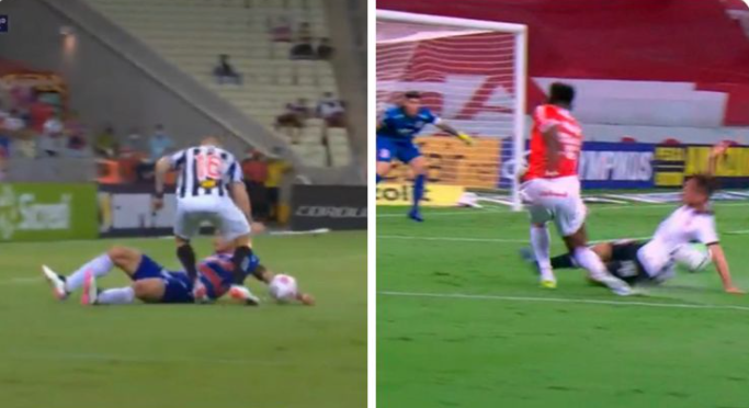 Pênalti para o Atlético-MG chama a atenção pela semelhança com o não dado em Inter x Corinthians pelo Brasileirão de 2020; compare Pênalti