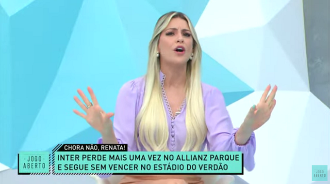 Renata Fan faz cobrança a Edenilson e diz que Felipe Melo deveria ter sido expulso antes: "Árbitro caseiro se fez de morto" Renata Fan