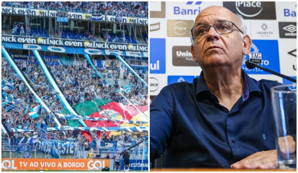 Geral critica ausência da banda, fala em "cartilha do rebaixamento" e ataca gestão Bolzan; Grêmio responde Grêmio