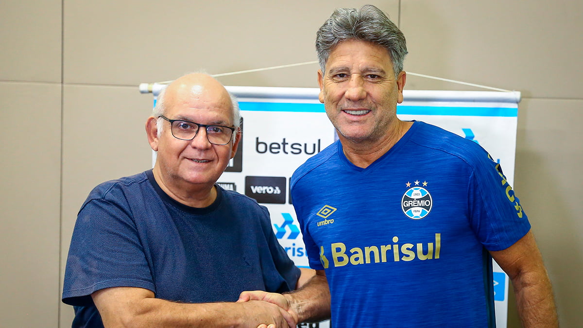 Bolzan fica "desconfortável" com entrevista de Renato repleta de críticas após acesso, revela site Romildo Bolzan - Renato - Grêmio