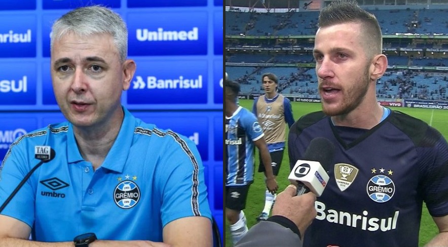 Tiago Nunes relembra "conselho" de Paulo Victor e admite ter tido dificuldades para comandar o Grêmio: "Era fim de festa" Tiago Nunes Grêmio