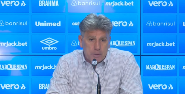 Renato diz que jogo contra o Vasco foi o melhor do Grêmio na Série B e promete postura igual dentro e fora de casa Renato Portaluppi