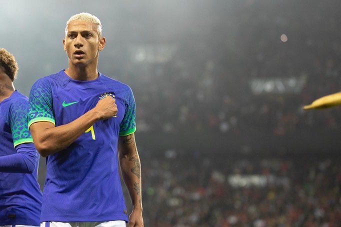 A mensagem do perfil oficial do Inter para o atacante Richarlison, alvo de racismo em jogo da Seleção Brasileira Richarlison