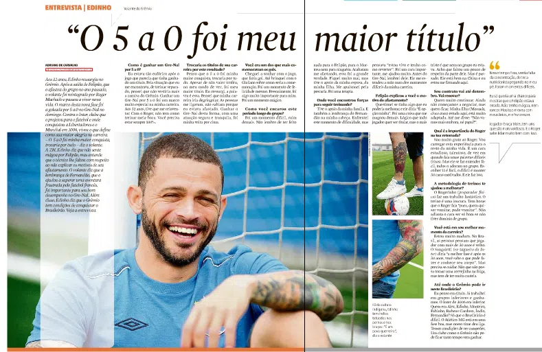Em nova entrevista, Edinho afirma se arrepender de declarações após o Gre-Nal dos 5x0: "Não foi para zoar" Em nova entrevista, Edinho afirma se arrepender de declarações após o Gre-Nal dos 5x0: "Não foi para zoar" Ex-volante Edinho acabou comprando uma grande briga com a torcida do Internacional, que não aceitou bem as suas falas.