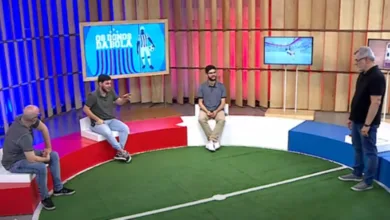 Com recado de Renato, integrante fixo do Os Donos da Bola se assume torcedor do Grêmio Band do Os Donos da Bola teve participação de Renato e de Baldasso
