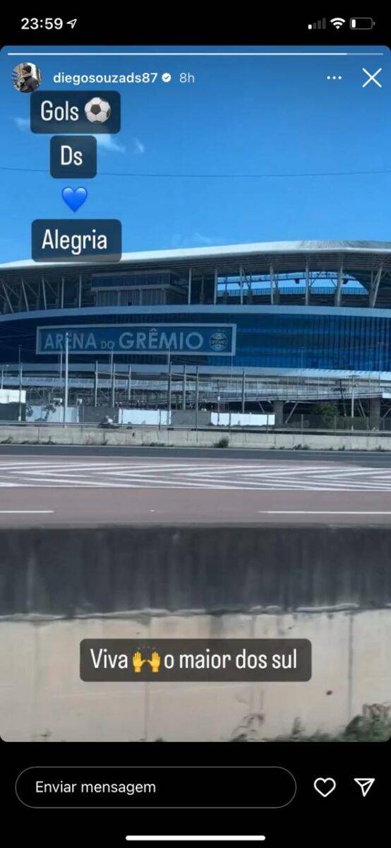 Diego Souza volta ao Rio Grande do Sul com o Sport e deixa mensagem ao passar pela Arena