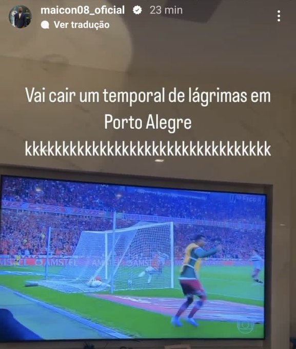 Maicon parabeniza Fernando Diniz e cutuca o Inter na web: "Temporal de lágrimas em Porto Alegre"