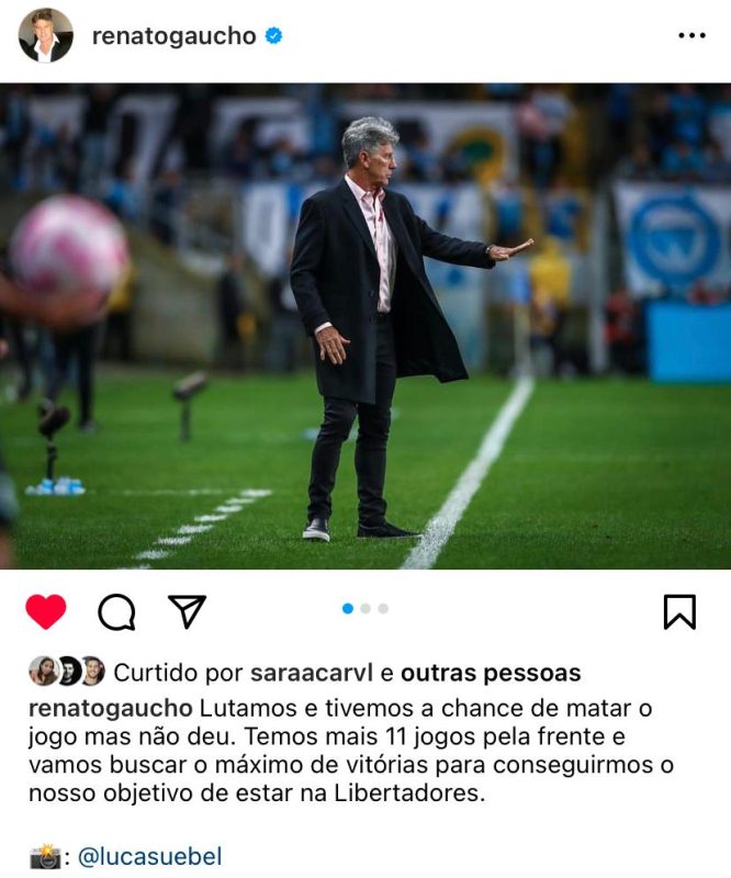 Grêmio confirma duas lesões musculares após a derrota para o Athletico e Renato se manifesta na web