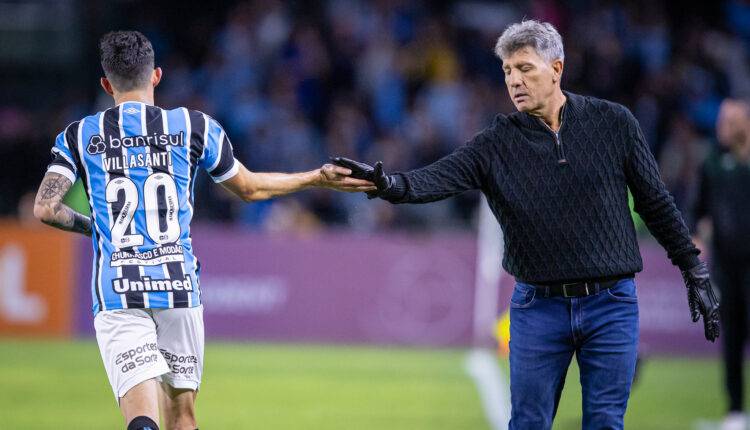 Renato celebrou a vitória do Grêmio