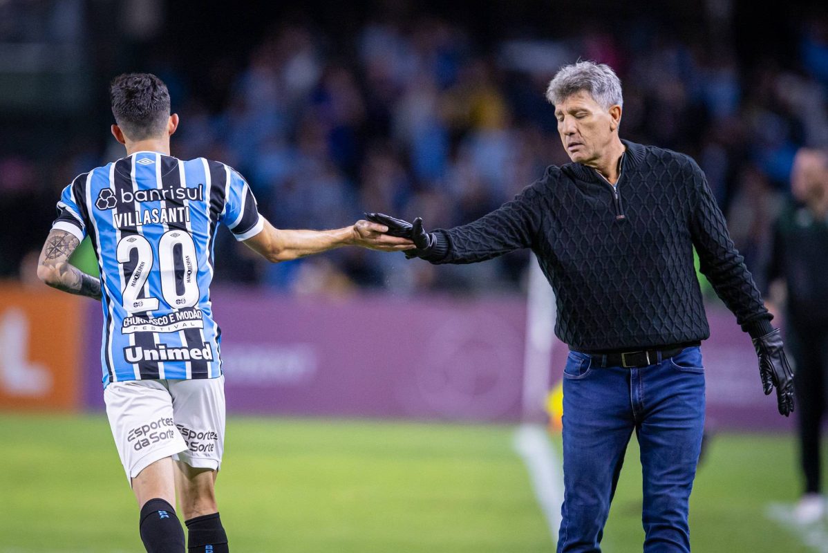 Renato celebrou a vitória do Grêmio