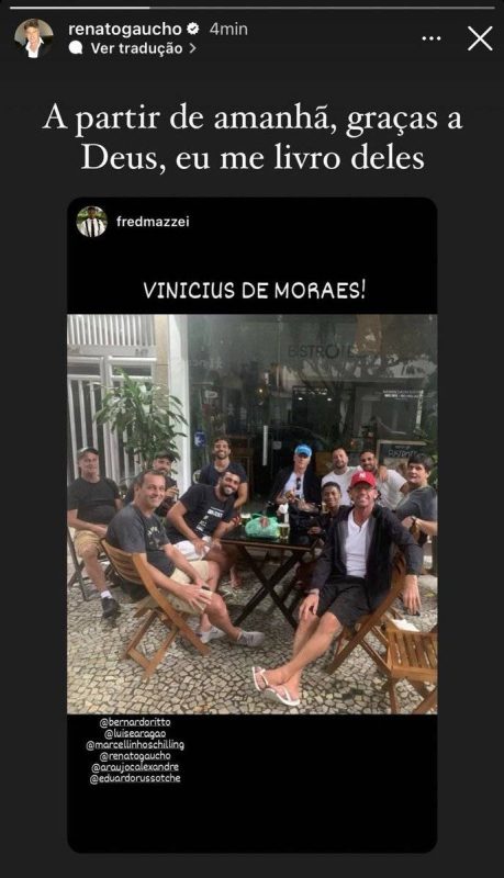 Renato faz post na web antes da volta ao Grêmio e se "livra" de amigos: "Graças a Deus"