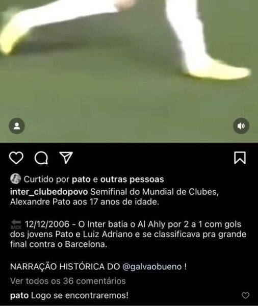 De saída do São Paulo, Pato faz postagem enigmática na web sobre possível volta ao Inter