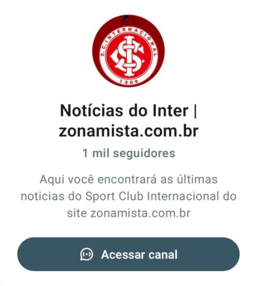 Canal WhatsApp - Zona Mista Inter