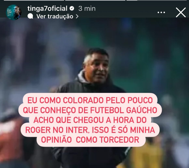 Tinga revela a sua preferência para assumir como treinador do Inter: "Chegou a hora"