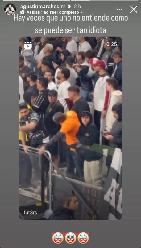 Marchesín se irrita ao saber da provocação de torcedores do Corinthians: "Idiotas"