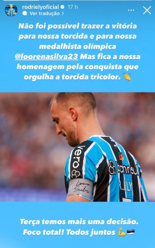 Zagueiro do Grêmio se manifesta na web após derrota para o Bahia: "Não foi possível"