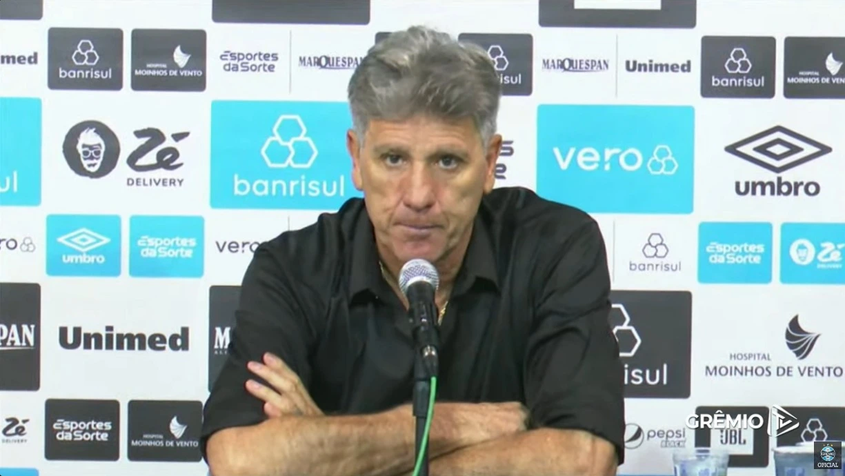 Renato pelo Grêmio em coletiva