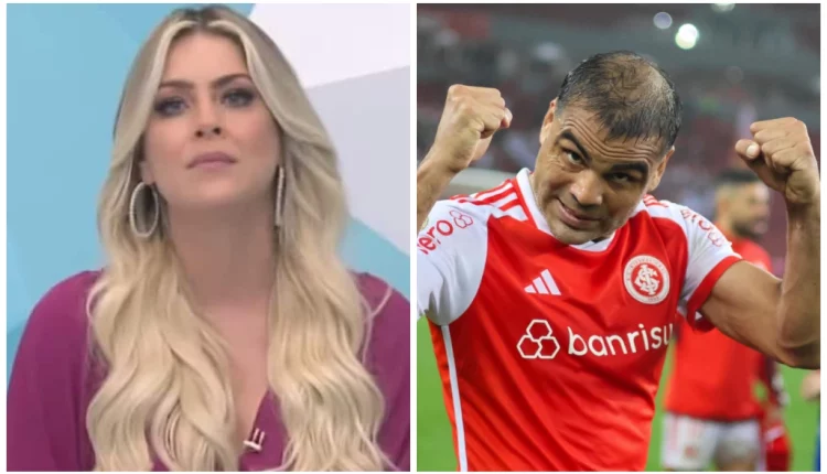 Renata Fan e Gabriel Mercado do Inter