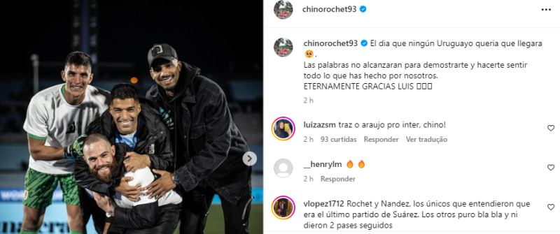 Goleiro do Inter faz post emocionante de agradecimento a Suárez: "Palavras não são suficientes"