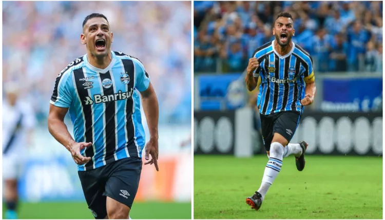 Maicon e Diego Souza pelo Grêmio