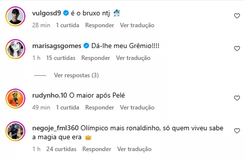 Ronaldinho Gaúcho surpreende com publicação sobre o Grêmio e recebe resposta de torcedores