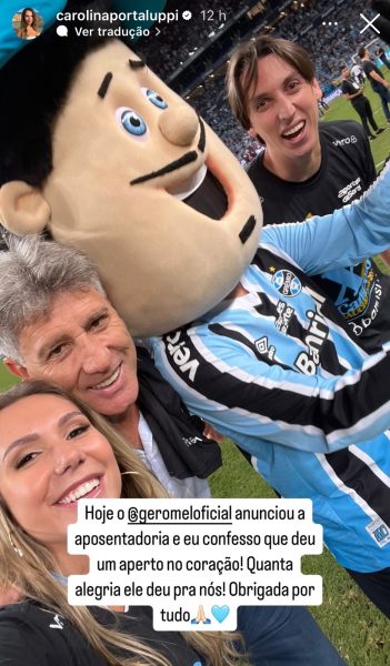 Filha de Renato sofre com notícia que agitou o Grêmio: "Deu aperto no coração"