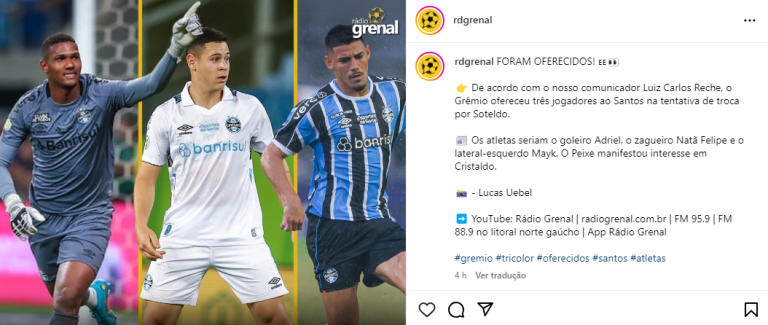 Gr Mio Oferece Tr S Jogadores E Faz Nova Conversa O Santos Por Soteldo