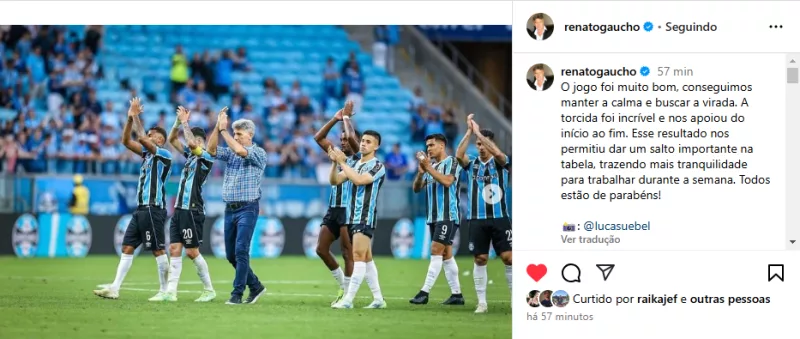 Por que Renato citou Messi na coletiva de imprensa depois da vitória do Grêmio na Arena