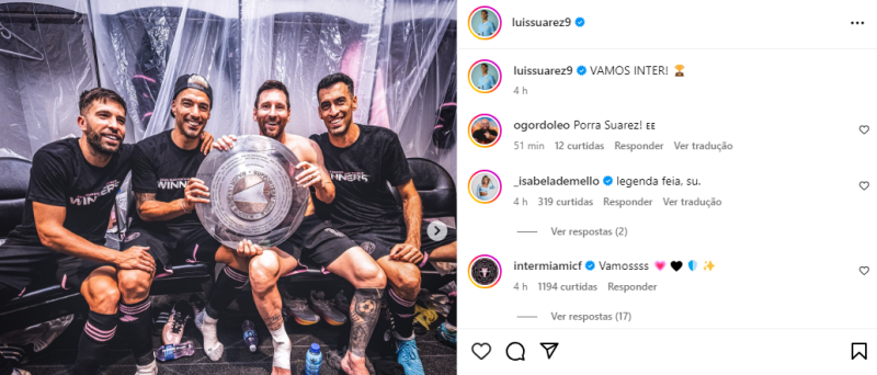 Publicação de Suárez na web "intriga" torcedores do Grêmio: "Que legenda é essa?"