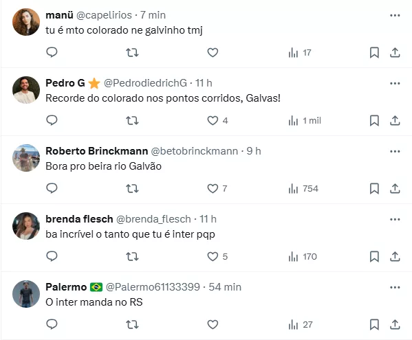 Comentário de Galvão Bueno após Inter 2x0 Criciúma empolga colorados: "Fantástico"