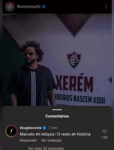 O comentário de Douglas Costa sobre Marcelo após a polêmica em Fluminense 2x2 Grêmio