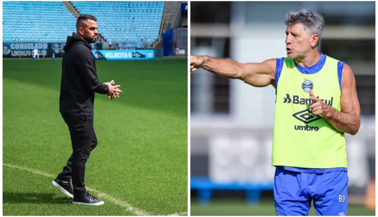 Maicon com Renato no Grêmio