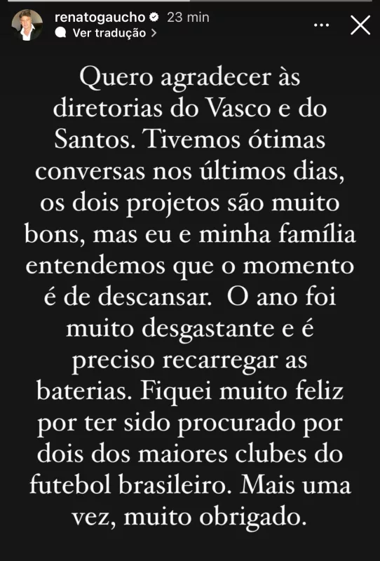 Antes especulado no Grêmio, Carille abre conversas com outra equipe da Série A