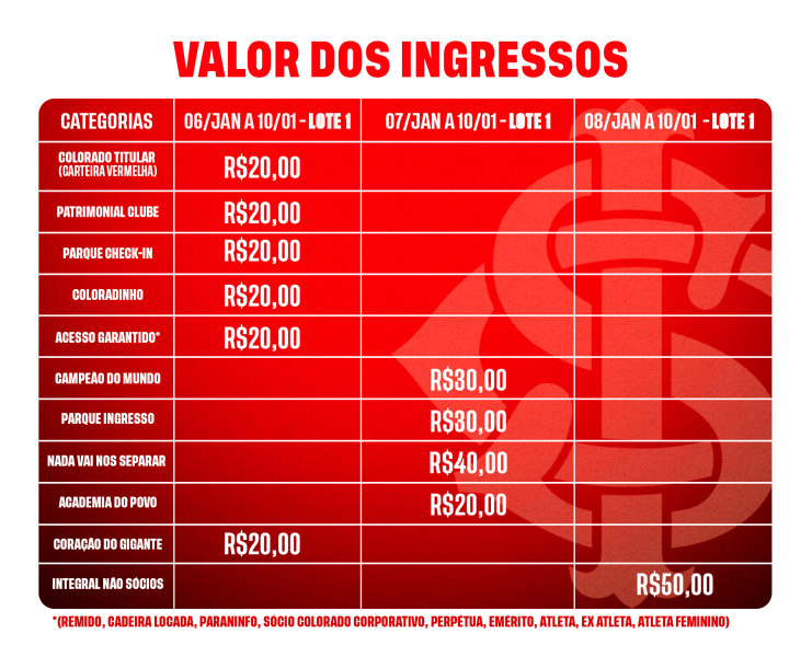 Inter anuncia valores de ingressos para amistoso contra a Seleção Mexicana no Beira-Rio