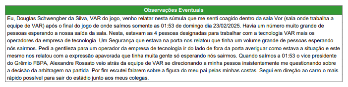 Súmula Grêmio 2x1 Juventude - Campeonato Gaúcho 2025