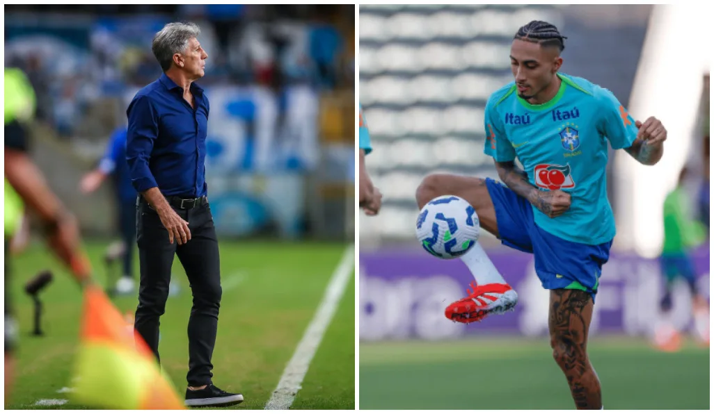 Renato puxa orelha de Raphinha e diz que segue sonhando com Seleção Brasileira Grêmio Renato