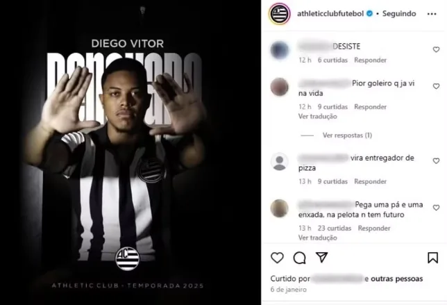 Goleiro do Athletic é alvo de muitos ataques e toma atitude após jogo contra o Grêmio
