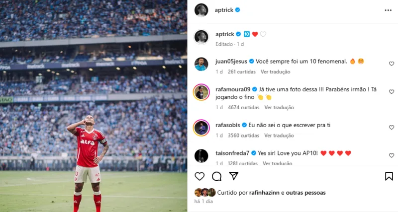 Johnny, Sobis, Mauricio e mais: os elogios que Alan Patrick ganhou após o Gre-Nal