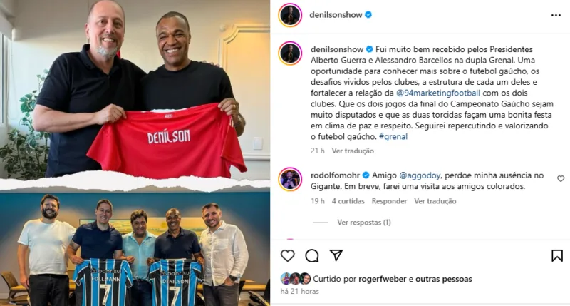 As duas visitas especiais recebidas pelo presidente do Grêmio na véspera do Gre-Nal