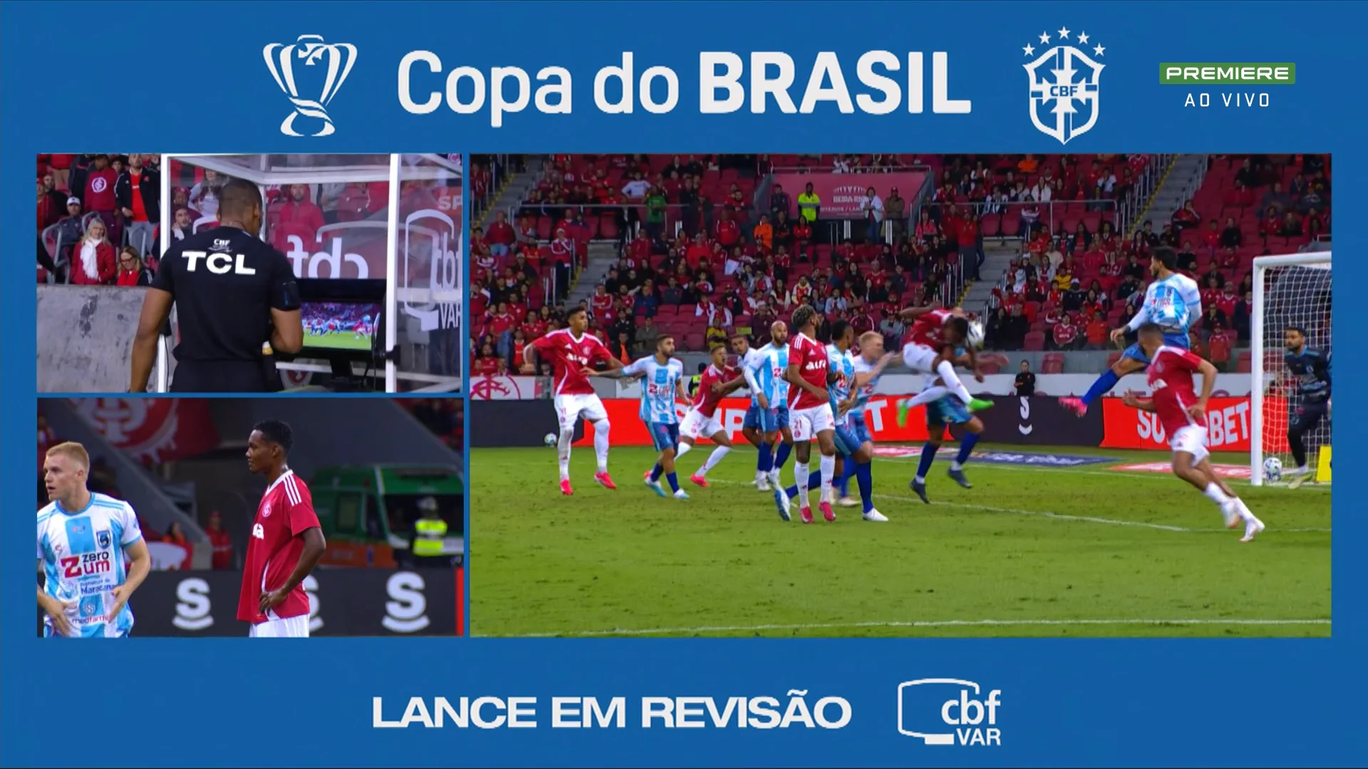 PC Oliveira analisa gol anulado de Raykkonen e aponta dúvidas na decisão do VAR Bola bate na mão de Raykkonen, jogador do Inter