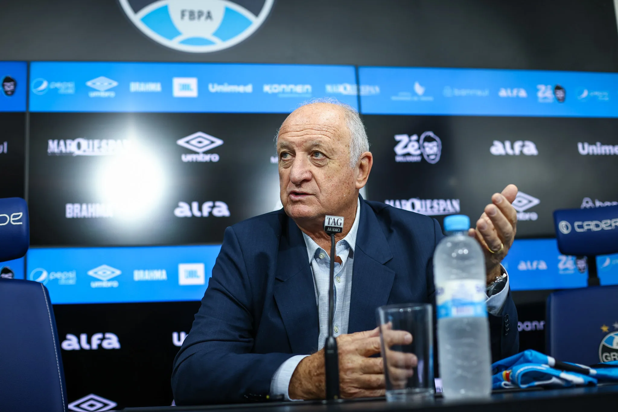 Apresentação de Luiz Felipe Scolari, o Felipão. Novo coordenador técnico do Grêmio em 2025 - Foto Lucas Uebel/Grêmio